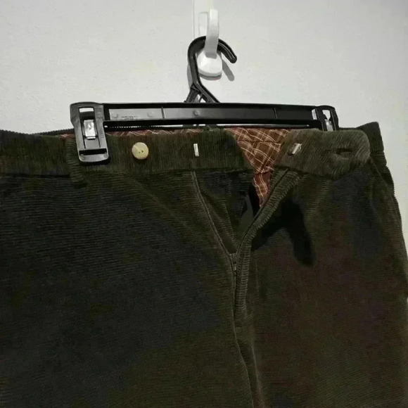 J. McLaughlin Corduroy Pants Size 32 - 33 Straight Leg Forest Green High Rise - Picture 5 of 7